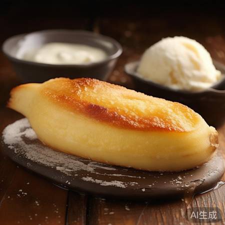 香蕉片出炉，搭配酸奶冰淇淋，美