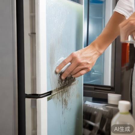 清洁冰箱门封条，温水白醋去霉斑