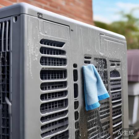 空调外机清洁：湿抹布擦外，干抹
