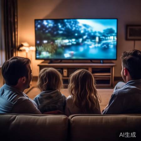 警示牌显眼位置：电视机前安全提示不容忽视