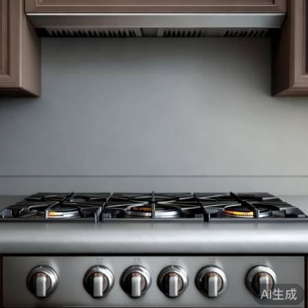 “背景简洁或虚化，燃气灶拍摄更