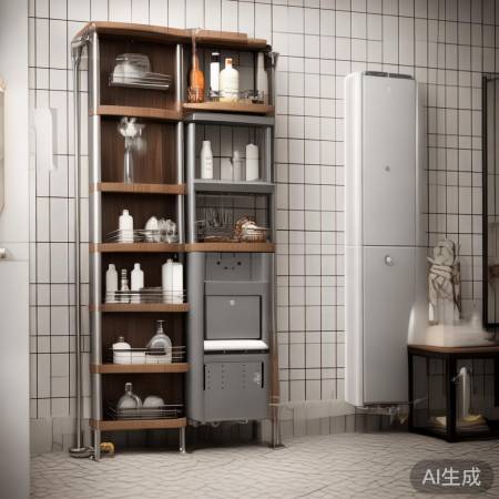 浴室收纳架，美化空间，遮挡热水