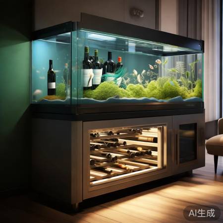 鱼缸红酒柜，细节养护，环境整洁