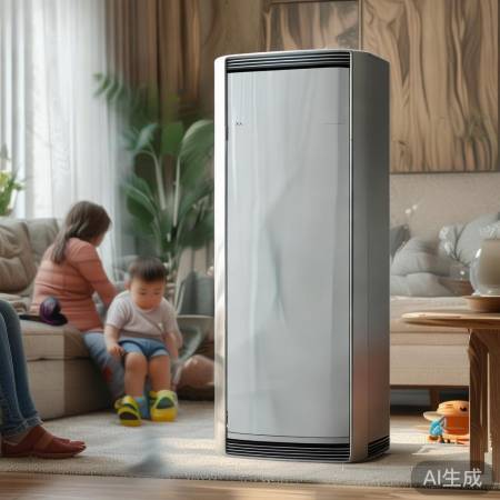 “松下立式新风空调，健康温度好