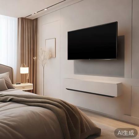 卧室电视墙，实用美观，护眼设计