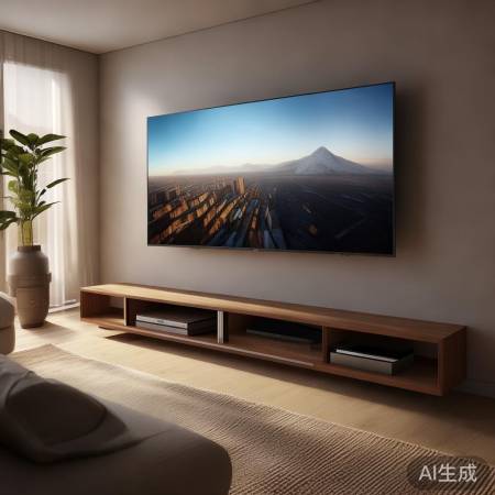 电视安装，视线平行，角度适中。