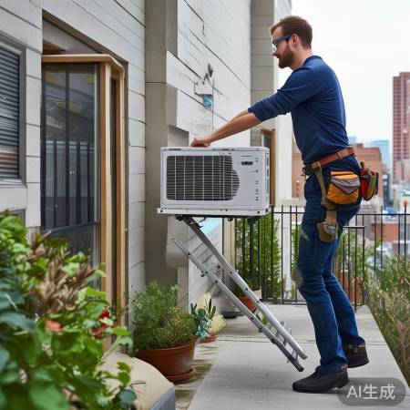 空调外机调整，适应阳台空间