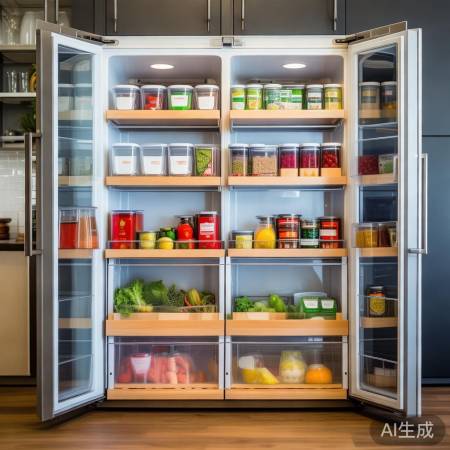 “冰箱分类收纳，整洁便捷”。