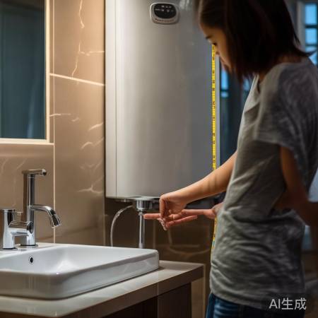 测量热水器至用水点距离，加余量