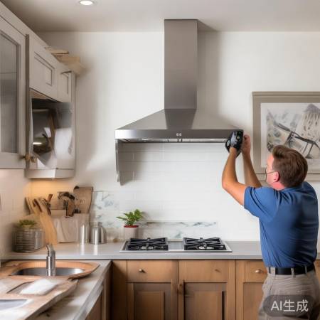 “壁挂油烟机安装，厨房整洁幸福