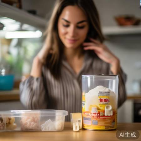 奶粉密封防结块，结块可压碎拌匀