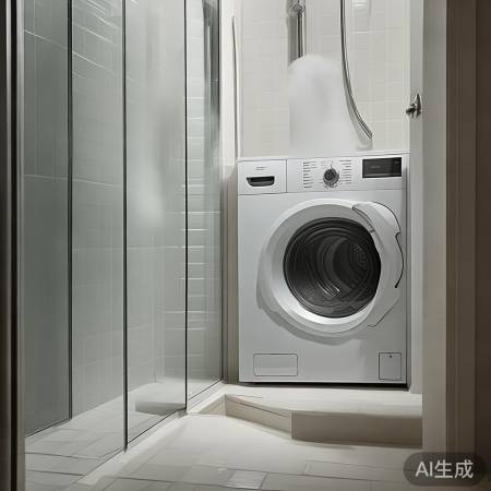 浴室外洗衣机，省空间，晾晒两不