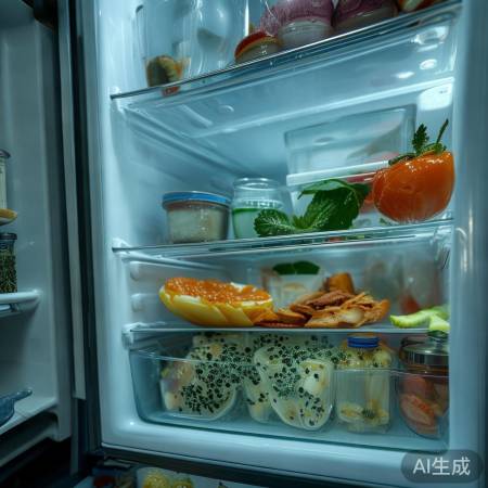 电冰箱异味，食物残渣、潮湿、细