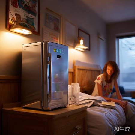 床头迷你冰箱,解深夜饿意。