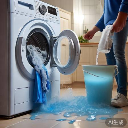 洗衣机甩干不畅，热水洗洁精清堵