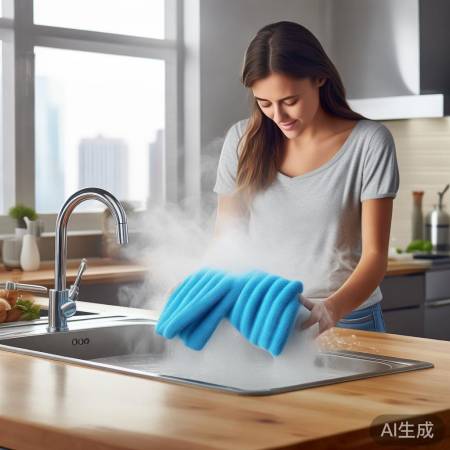 热水清洗防抹布变紫，选可机洗布