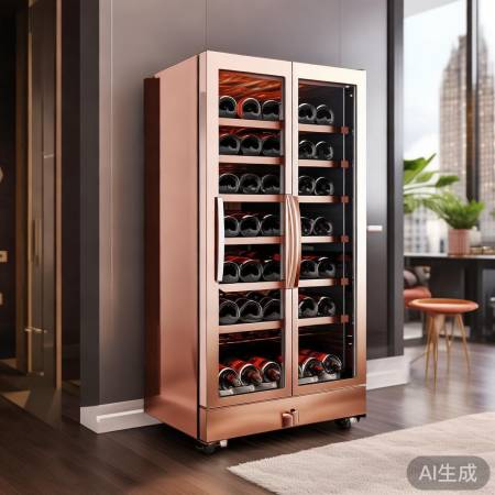 玫瑰金红酒柜价格几千至万元不等