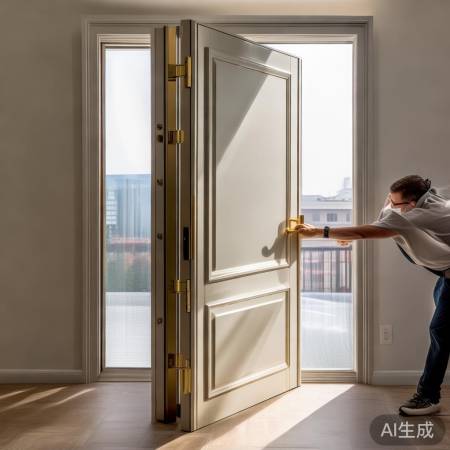 门洞尺寸略大于门扇，美观舒适。