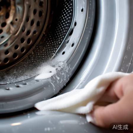 清洁洗衣机内壁,小孔擦拭干净。