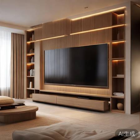 电视墙设计新潮实用，空间亮点。