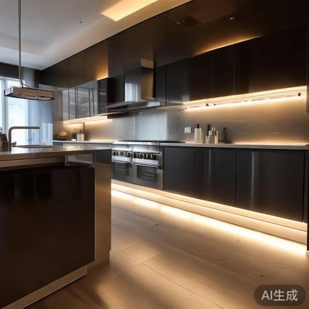 灯光让厨房时尚现代
