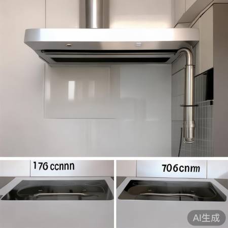 集成灶离烟管宜60-80cm