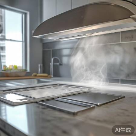 油烟机盖板复位，密封良好