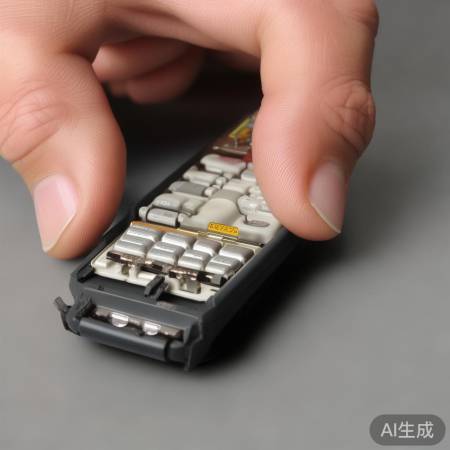 按下弹簧夹，取出旧电池