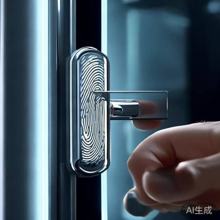 指纹录入区，侧顶有图案